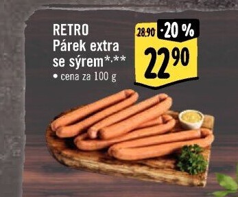 Párky extra se sýrem Albert Retro