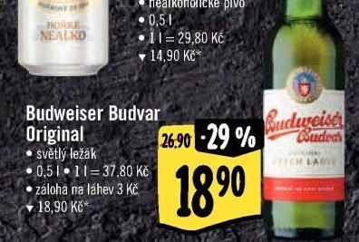 Pivo světlý ležák B: Original Budweiser Budvar