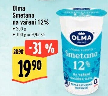 Smetana na vaření Olma 12%