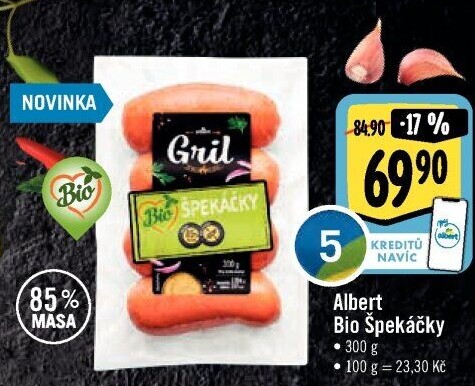 Špekáčky Bio Albert Gril