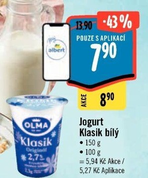 Bílý jogurt Klasik Olma