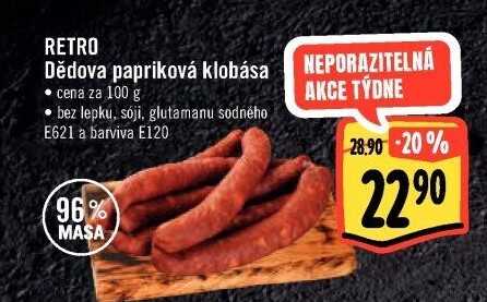 Dědova klobása papriková Albert Retro