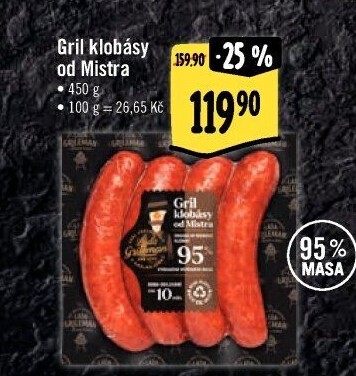 Grilovací klobása od Mistra Láďa Grileman Kostelecké uzeniny