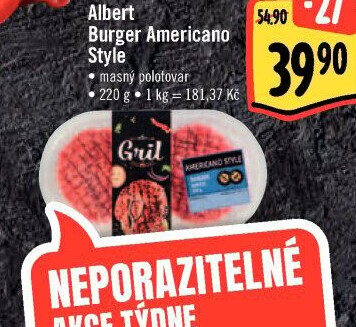 Hovězí burger Americano style Albert Gril