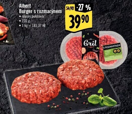 Hovězí burger s rozmarýnem Albert Gril