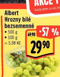 Hrozny bílé bezsemenné Albert