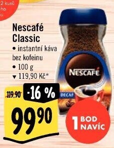 Instantní káva bez kofeinu Nescafé Classic