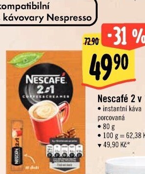 Instantní káva porcovaná 2v1 Nescafé