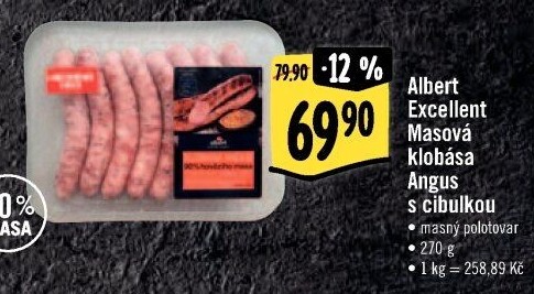 Klobása Angus s cibulkouAlbert Excellent