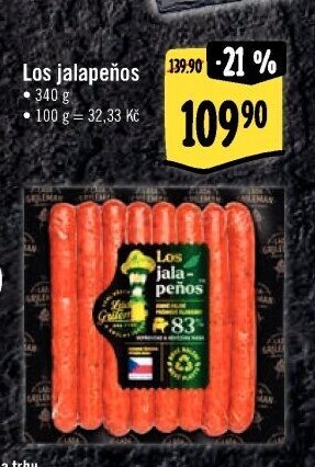 Klobásy na grilování Los Jalapeňos Kostelecké uzeniny