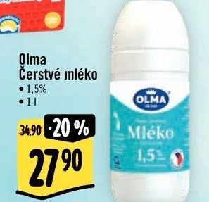Mléko čerstvé Olma - 1,5% polotučné