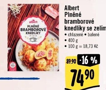 Plněné bramborové knedlíky se zelím Albert