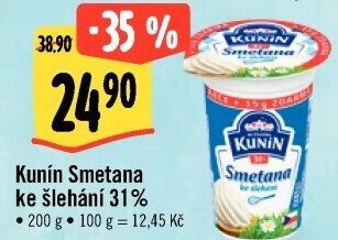 Smetana ke šlehání Kunín 31%