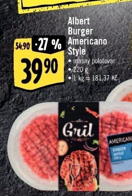 Hovězí burger Americano style Albert Gril