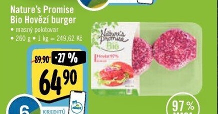 Hovězí burger Bio Nature'
