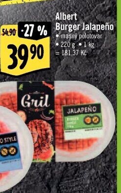Hovězí burger Jalapeno Albert Gril