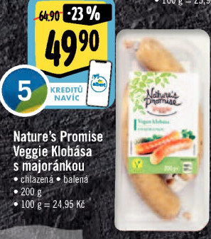 Klobása s majoránkou Veggie Nature'