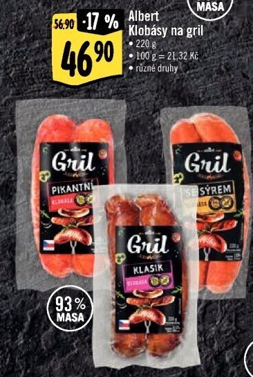 Klobásy na gril Albert Gril