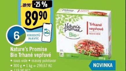 Maso vepřové trhané sous vide bio Nature'