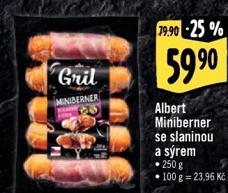 Miniberner se slaninou a sýrem Albert Gril