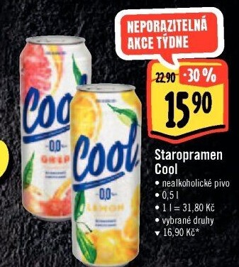 Nealkoholické pivo ochucené Staropramen Cool