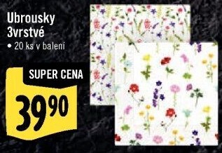 Papírové ubrousky 3vrstvé