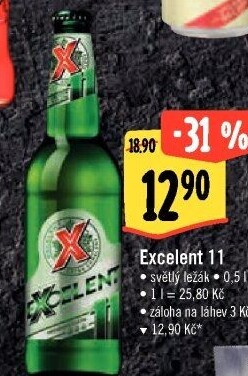 Pivo světlý ležák 11° Excelent