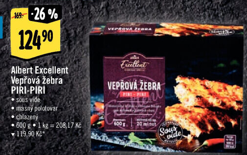 Vepřová žebra Piri-Piri Sous vide Albert Excellent