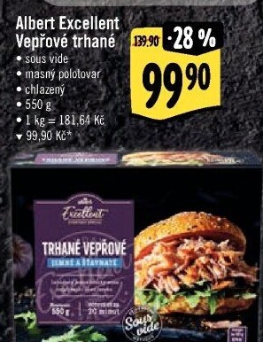 Vepřové trhané maso Sous vide Albert Excellent