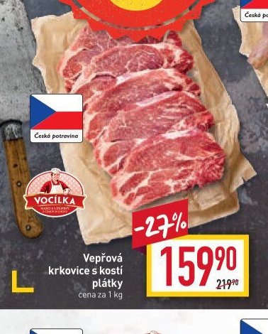 Vepřová krkovice s kostí plátky