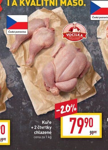 Kuře + 2 čtvrtky chlazené