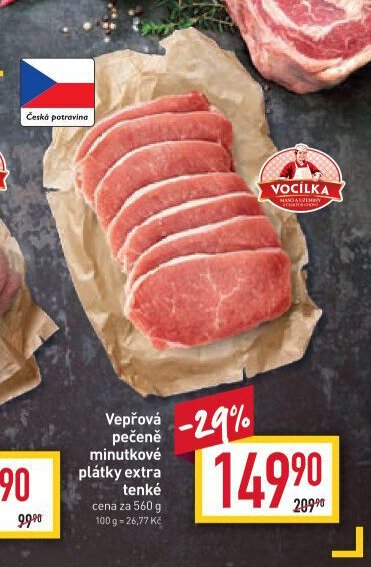 Vepřová pečeně minutkové plátky extra tenké
