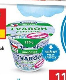 Madeta Jihočeský tvaroh polotučný bez laktózy