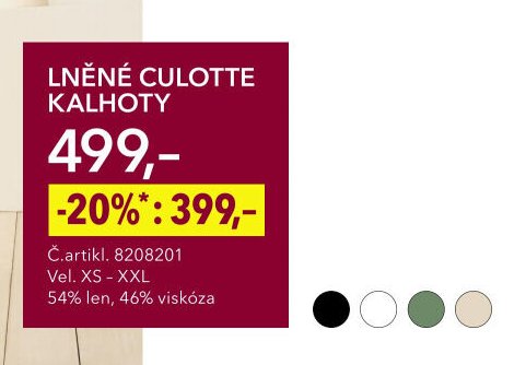 LNĚNÉ CULOTTE KALHOTY
