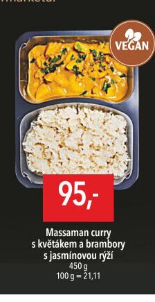 Massaman curry s květákem a brambory s jasmínovou rýží
