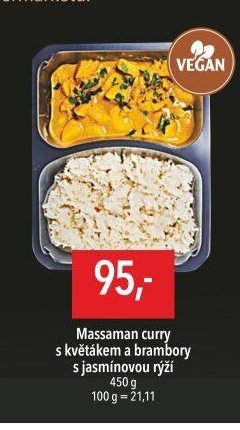 Massaman curry s květákem a brambory s jasmínovou rýží