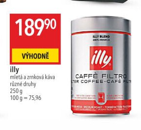 illy mletá a zrnková káva