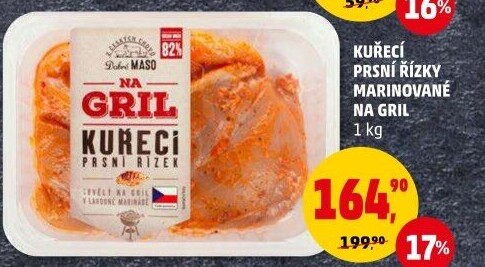 Kuřecí prsní řízky marinované Na gril Penny