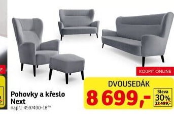 Pohovky a křeslo Next - ASKO akcniletaky.com