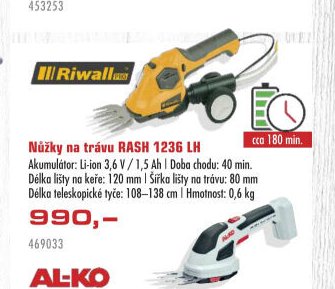 Nůžky na trávu RASH 1236 LH - UNI HOBBY akcniletaky.com