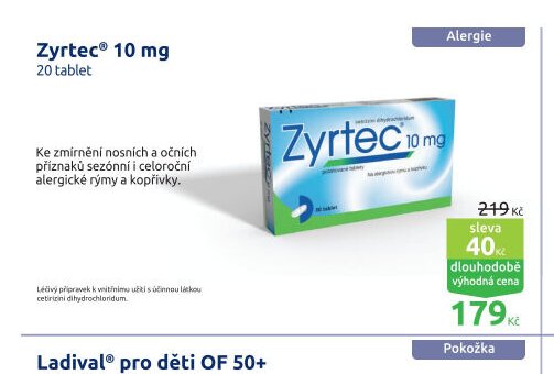 Zyrtec 10 mg 20 tablet