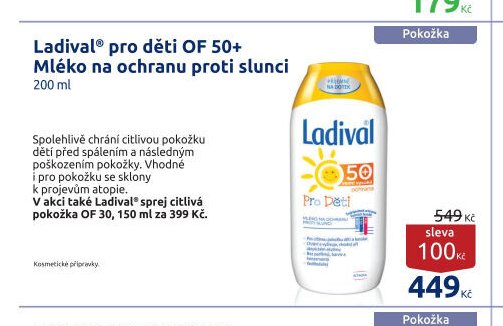 Ladival pro děti OF 50+ Mléko na ochranu proti slunci 200 ml