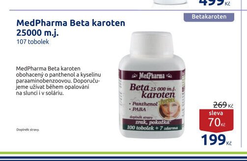 MedPharma Beta karoten 25000 m.j. 107 tobolek