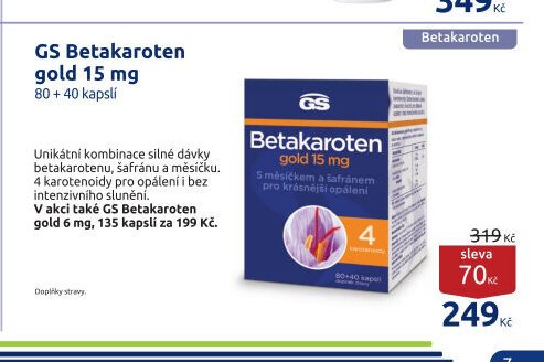 GS Betakaroten gold 15 mg 80 + 40 kapslí