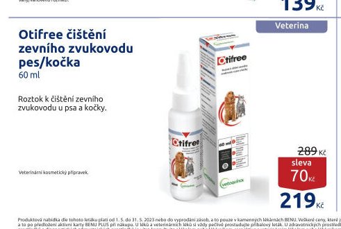 Otifree čištění zevního zvukovodu pes/kočka