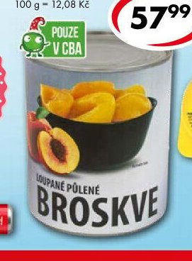 Broskve loupané půlené 820 g