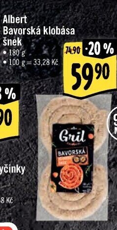 Bavorská klobása šnek Albert Gril