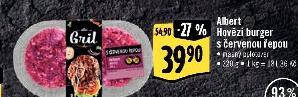 Hovězí burger s červenou řepou Od řezníka na gril Albert