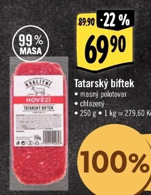 Hovězí maso na tatarský biftek Albert