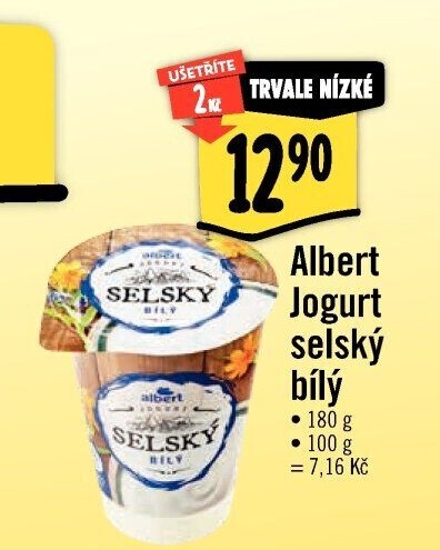 Jogurt bílý selský Albert